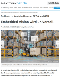 "Embedded Vision wird universell": Fachartikel bei elektroniknet.de