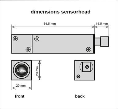 Mechanikzeichnung mit Abmessungen seelector ICAM HD4 Sensorkopf 