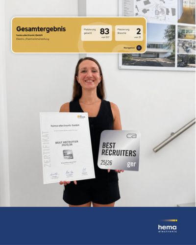 Recruiting-Studie zeichnet hema electronic aus!